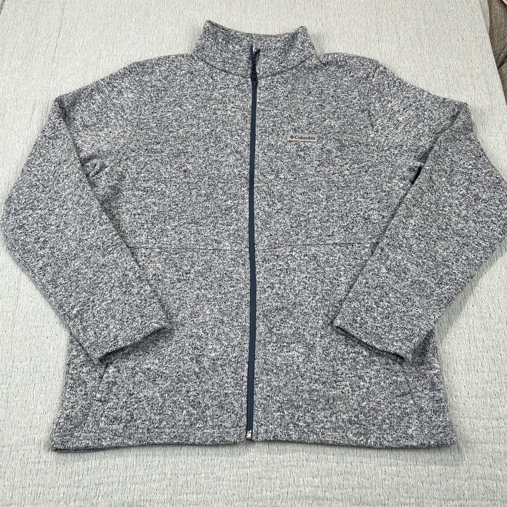 Columbia Jacket Mens Large Full Zip Fleece Outdoors Hiking Lightweight